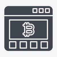 Icon Bitcoin Website. related to Cryptography symbol. glyph style. simple design illustration vector