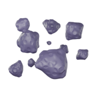Cosmic Encounter of Space Rock Debris Icon. 3D Render png