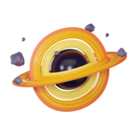 Cosmic Mystery of a Black Hole in the Universe. 3D Render png