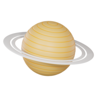 Exploring Saturn of the Ringed Planet in Space. 3D Render png