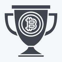 Icon Bitcoin Trophy. related to Cryptography symbol. glyph style. simple design illustration vector