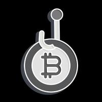 Icon Bitcoin Phising. related to Cryptography symbol. glossy style. simple design illustration vector