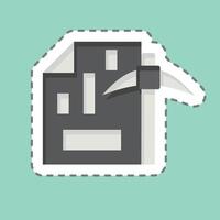 Sticker line cut Mining Chart. related to Cryptography symbol. simple design illustration vector