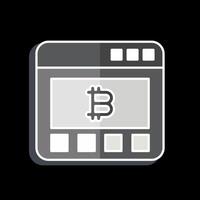 Icon Bitcoin Website. related to Cryptography symbol. glossy style. simple design illustration vector