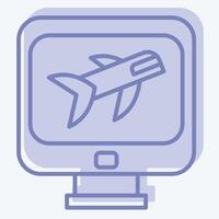 Icon Flight Check In. related to Airport symbol. two tone style. simple design illustration vector