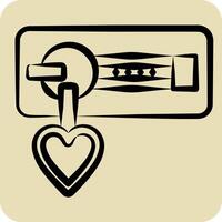 Icon Zipper. related to Sewing symbol. hand drawn style. simple design illustration vector