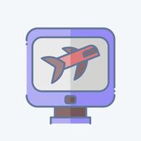 Icon Flight Check In. related to Airport symbol. doodle style. simple design illustration vector