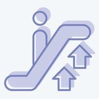 Icon Up Escalator. related to Airport symbol. two tone style. simple design illustration vector