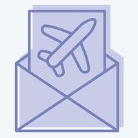 Icon Mail Confirmation. related to Airport symbol. two tone style. simple design illustration vector