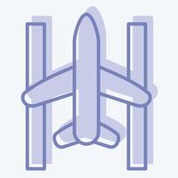 Icon Runway. related to Airport symbol. two tone style. simple design illustration vector