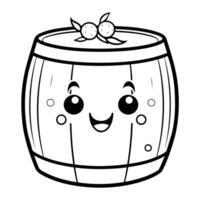 Clean and cute barrel icon with simple line art and outline, perfect for any project. vector