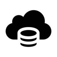 Simple Cloud Computing glyph icon. The icon can be used for websites, print templates, presentation templates, illustrations, etc vector