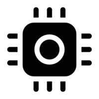 Simple Computer Chip glyph icon. The icon can be used for websites, print templates, presentation templates, illustrations, etc vector