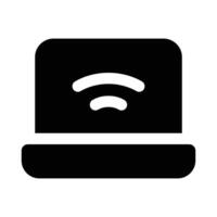 Simple Laptop glyph icon. The icon can be used for websites, print templates, presentation templates, illustrations, etc vector