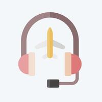 Icon Call Center. related to Airport symbol. flat style. simple design illustration vector