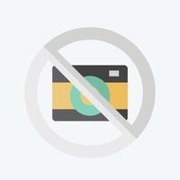 Icon Camera Prohibited. related to Airport symbol. flat style. simple design illustration vector