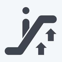 Icon Up Escalator. related to Airport symbol. glyph style. simple design illustration vector