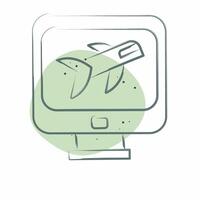 Icon Flight Check In. related to Airport symbol. Color Spot Style. simple design illustration vector