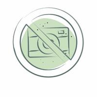 Icon Camera Prohibited. related to Airport symbol. Color Spot Style. simple design illustration vector