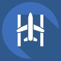 Icon Runway. related to Airport symbol. long shadow style. simple design illustration vector