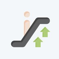 Icon Up Escalator. related to Airport symbol. flat style. simple design illustration vector