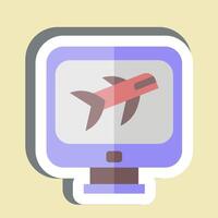 Sticker Flight Check In. related to Airport symbol. simple design illustration vector