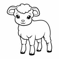 Clean line sheep icon for coloring. vector