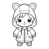 Clean line rabbit icon for coloring. vector