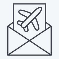 Icon Mail Confirmation. related to Airport symbol. line style. simple design illustration vector