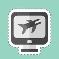 Sticker line cut Flight Check In. related to Airport symbol. simple design illustration vector
