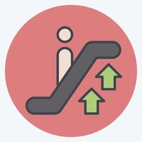 Icon Up Escalator. related to Airport symbol. color mate style. simple design illustration vector