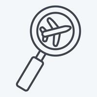 Icon Search. related to Airport symbol. line style. simple design illustration vector