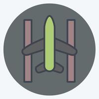 Icon Runway. related to Airport symbol. color mate style. simple design illustration vector