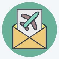 Icon Mail Confirmation. related to Airport symbol. color mate style. simple design illustration vector