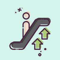 Icon Up Escalator. related to Airport symbol. MBE style. simple design illustration vector