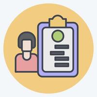 Icon Immigration Check. related to Airport symbol. color mate style. simple design illustration vector