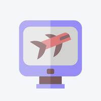 Icon Flight Check In. related to Airport symbol. flat style. simple design illustration vector
