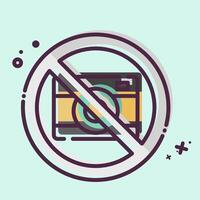 Icon Camera Prohibited. related to Airport symbol. MBE style. simple design illustration vector