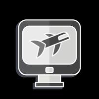 Icon Flight Check In. related to Airport symbol. glossy style. simple design illustration vector