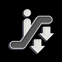 Icon Down Escalator. related to Airport symbol. glossy style. simple design illustration vector