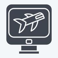 Icon Flight Check In. related to Airport symbol. glyph style. simple design illustration vector
