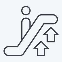 Icon Up Escalator. related to Airport symbol. line style. simple design illustration vector