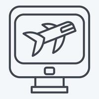 Icon Flight Check In. related to Airport symbol. line style. simple design illustration vector