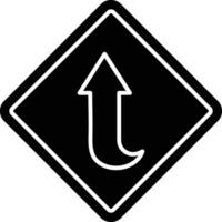 Curved Up Glyph Icon Design vector