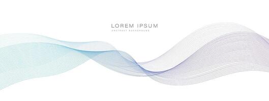 Abstract blue purple gradient flowing wave lines on white background. Modern colorful wavy lines pattern design element. Suitable for banner, cover, poster, website, presentation, brochure, flye vector