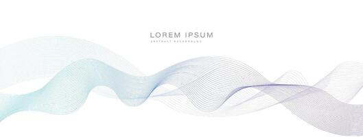 Abstract blue purple gradient flowing wave lines on white background. Modern colorful wavy lines pattern design element. Suitable for banner, cover, poster, website, presentation, brochure, flyer vector
