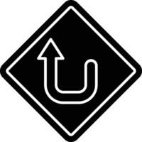 Turn up Glyph Icon Design vector
