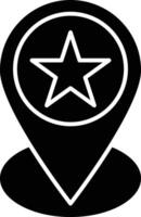 Starred Location Line Icon vector