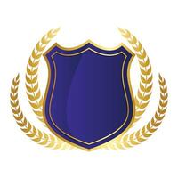 Golden Shield With Laurel Wreath vector