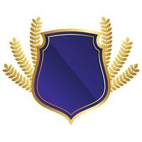 Golden Shield With Laurel Wreath vector
